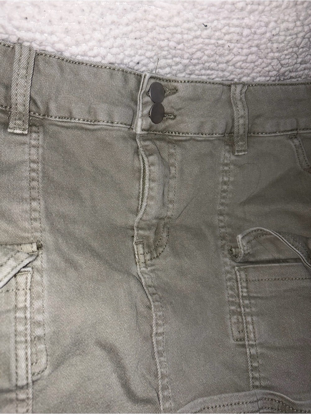 Fashion Nova Olive Utility Mini Skirt with Ring Details - Picture 3 of 7